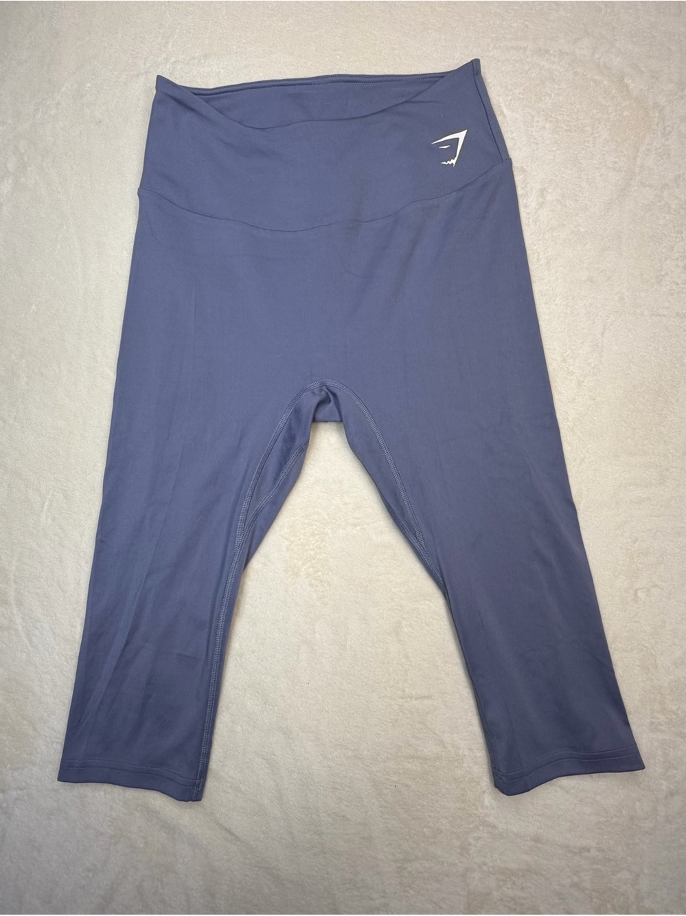 Gymshark Muted Slate Blue High Rise Capri Leggings Women’s L Workout Yoga